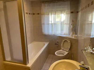 Ein Badezimmer in der Unterkunft Ferienhaus Ochsenkopfblick