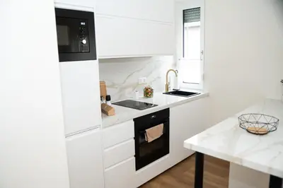 Küche/Küchenzeile in der Unterkunft Zu Gast im Goldparadies, Ferienwohnung