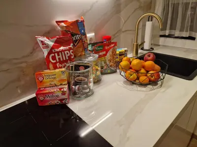 Küche/Küchenzeile in der Unterkunft Zu Gast im Goldparadies, Ferienwohnung
