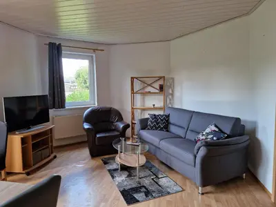 Ein Sitzbereich in der Unterkunft Ferienwohnung Esther