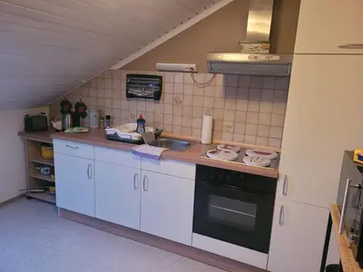 Küche/Küchenzeile in der Unterkunft Alexas Ferienwohnung