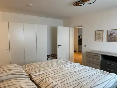 Ein Bett oder Betten in einem Zimmer der Unterkunft Ferienwohnung Wald & Wiesen