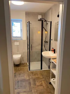 Ein Badezimmer in der Unterkunft Ferienwohnung Wald & Wiesen