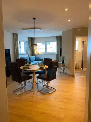 Ein Sitzbereich in der Unterkunft Ferienwohnung Wald & Wiesen