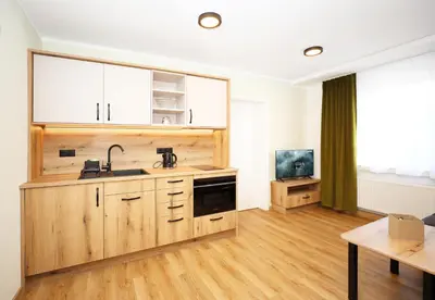 Küche/Küchenzeile in der Unterkunft Hotel Erlebnis Wald
