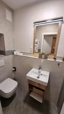 Ein Badezimmer in der Unterkunft Hotel Erlebnis Wald