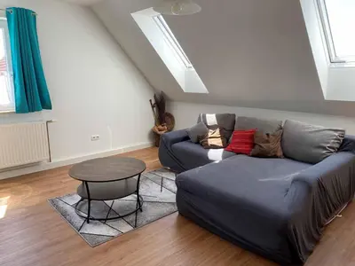 Ein Sitzbereich in der Unterkunft Ferienwohnung Familie Augustin