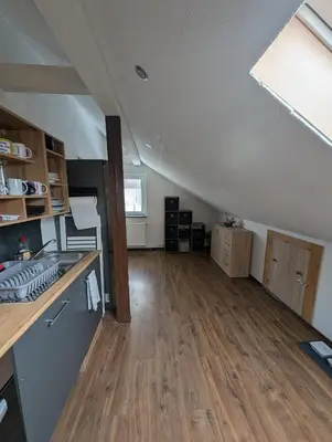 Küche/Küchenzeile in der Unterkunft Dachgeschosswohnung mit Loftcharakter