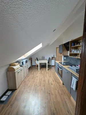 Küche/Küchenzeile in der Unterkunft Dachgeschosswohnung mit Loftcharakter