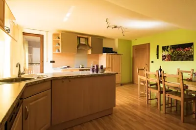 Küche/Küchenzeile in der Unterkunft Ferienwohnung Lichtblau