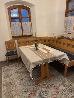 Ein Sitzbereich in der Unterkunft Haus mit Herz