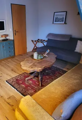 Ein Sitzbereich in der Unterkunft Landliebe Ferienwohnung
