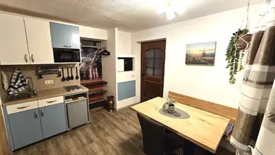 Küche/Küchenzeile in der Unterkunft Ferienwohnung am Schloßbrunnen