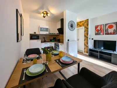 Küche/Küchenzeile in der Unterkunft Moderne Ferienwohnung in ruhiger idyllischer Lage 2 plus 2 Personen möglich