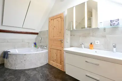 Ein Badezimmer in der Unterkunft Ferienwohnung Scharfenberg