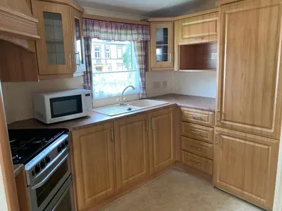 Küche/Küchenzeile in der Unterkunft Ferienhaus im Villengarten