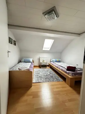 Ein Bett oder Betten in einem Zimmer der Unterkunft Wohnung für Monteure & Handwerker