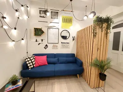 Ein Sitzbereich in der Unterkunft Stylische 40 qm im Erdgeschoss mitten in der Altstadt