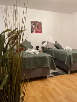Ein Sitzbereich in der Unterkunft City 2-Zimmer Apartment mit Balkon
