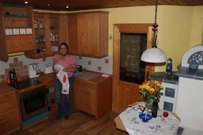 Küche/Küchenzeile in der Unterkunft Ferienwohnung Edelweiss