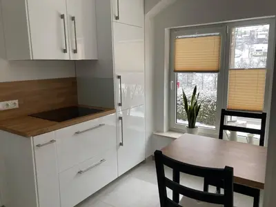 Küche/Küchenzeile in der Unterkunft Ferienwohnung Hammerbergblick Rittersgrün