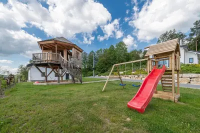 Ein Kinderspielbereich in der Unterkunft Panoramabungalow Typ 50