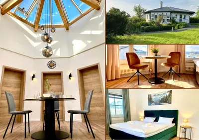 Ein Sitzbereich in der Unterkunft Ferienhaus Bayreuth für 10 Personen mit Garten
