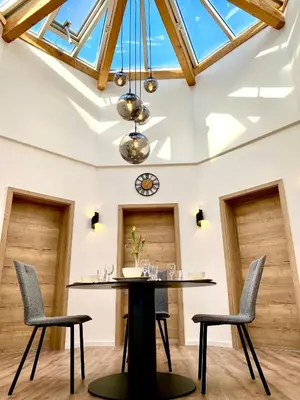 Ein Sitzbereich in der Unterkunft Gästehaus Bayreuth