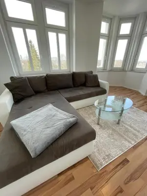 Ein Sitzbereich in der Unterkunft 4 Raum Wohnung mit Balkon u Badewanne Phil 3