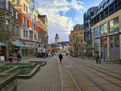 Ein allgemeiner Blick auf Plauen oder ein Stadtblick von der Pension aus
