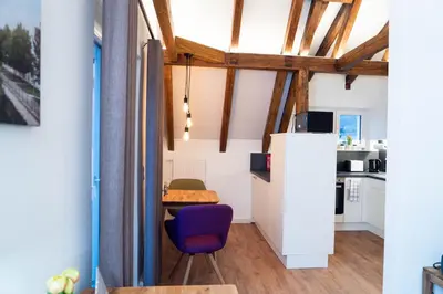 Küche/Küchenzeile in der Unterkunft AMBERG APART - Apartment-Wohnung 3 - Wohnraum auf Zeit