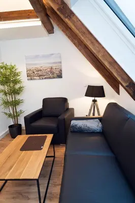 Ein Sitzbereich in der Unterkunft AMBERG APART - Apartment-Wohnung 3 - Wohnraum auf Zeit