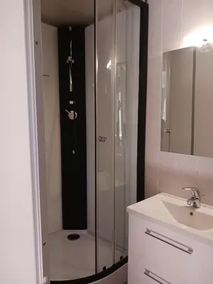 Ein Badezimmer in der Unterkunft Pension Fischer Alte Windmühle