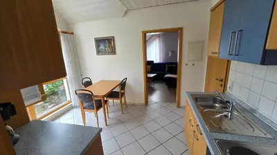 Küche/Küchenzeile in der Unterkunft Pension am Wald