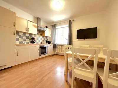 Küche/Küchenzeile in der Unterkunft SWF122 Gemütliche Monteurwohnung Übergangswohnung