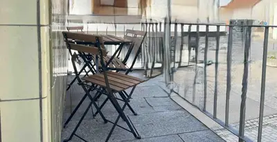Ein Balkon oder eine Terrasse in der Unterkunft SWF122 Gemütliche Monteurwohnung Übergangswohnung
