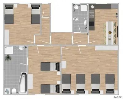 Grundriss der Unterkunft SAD241 Große Monteurwohnung Übergangswohnung