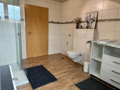 Ein Badezimmer in der Unterkunft Ferienwohnung Zur Ochsenweid