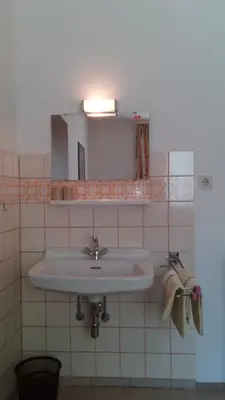 Ein Badezimmer in der Unterkunft Ferien auf dem Bauernhof