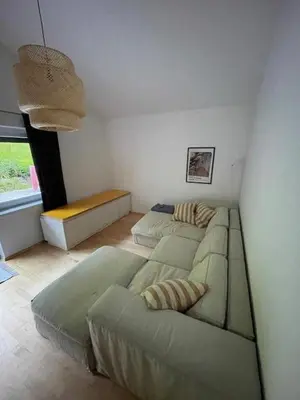 Ein Sitzbereich in der Unterkunft Ferienwohnung in Marienthal am Regen