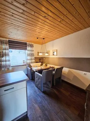 Ein Bett oder Betten in einem Zimmer der Unterkunft Ferienhaus Baumann mit Garten