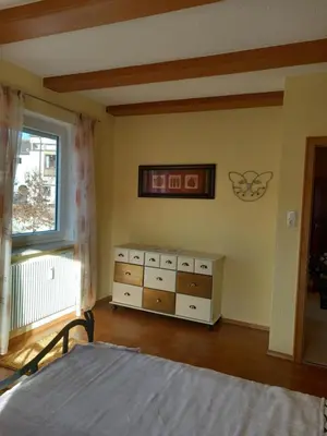 Ein Bett oder Betten in einem Zimmer der Unterkunft Sylvias Burgblick