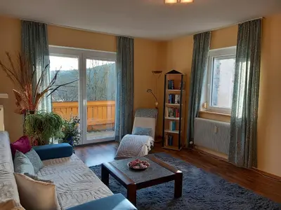 Ein Sitzbereich in der Unterkunft Sylvias Burgblick