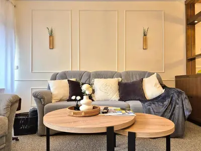 Ein Sitzbereich in der Unterkunft Cozy Farmhouse mit Terasse - 5min zum Waldweg