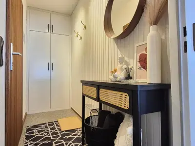 Grundriss der Unterkunft Cozy Farmhouse mit Terasse - 5min zum Waldweg