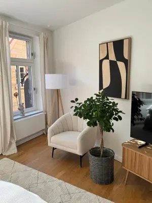 Ein Sitzbereich in der Unterkunft bayreuthome - Megaschönes, großzügiges City Apartment mit Balkon und 3 Schlafzimmern