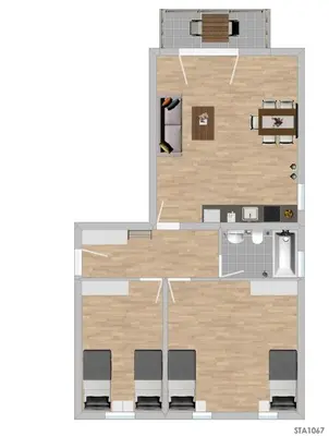 Grundriss der Unterkunft STA1067 Moderne Monteurwohnung mit Balkon