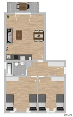 Grundriss der Unterkunft STA1079 Moderne Monteurwohnung mit Balkon