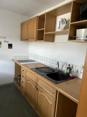 Küche/Küchenzeile in der Unterkunft 2 Raum Ferienwohnung mit 2 Schlafzimmer