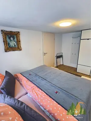 Ein Bett oder Betten in einem Zimmer der Unterkunft Klein Waldseele